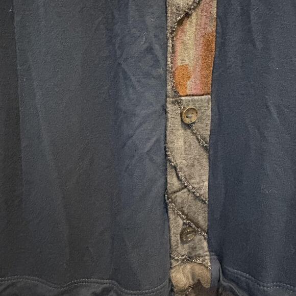 Parsley & Sage Dress Womens Small Blue Artsy Embroidered Boho Patchwork - Picture 6 of 12